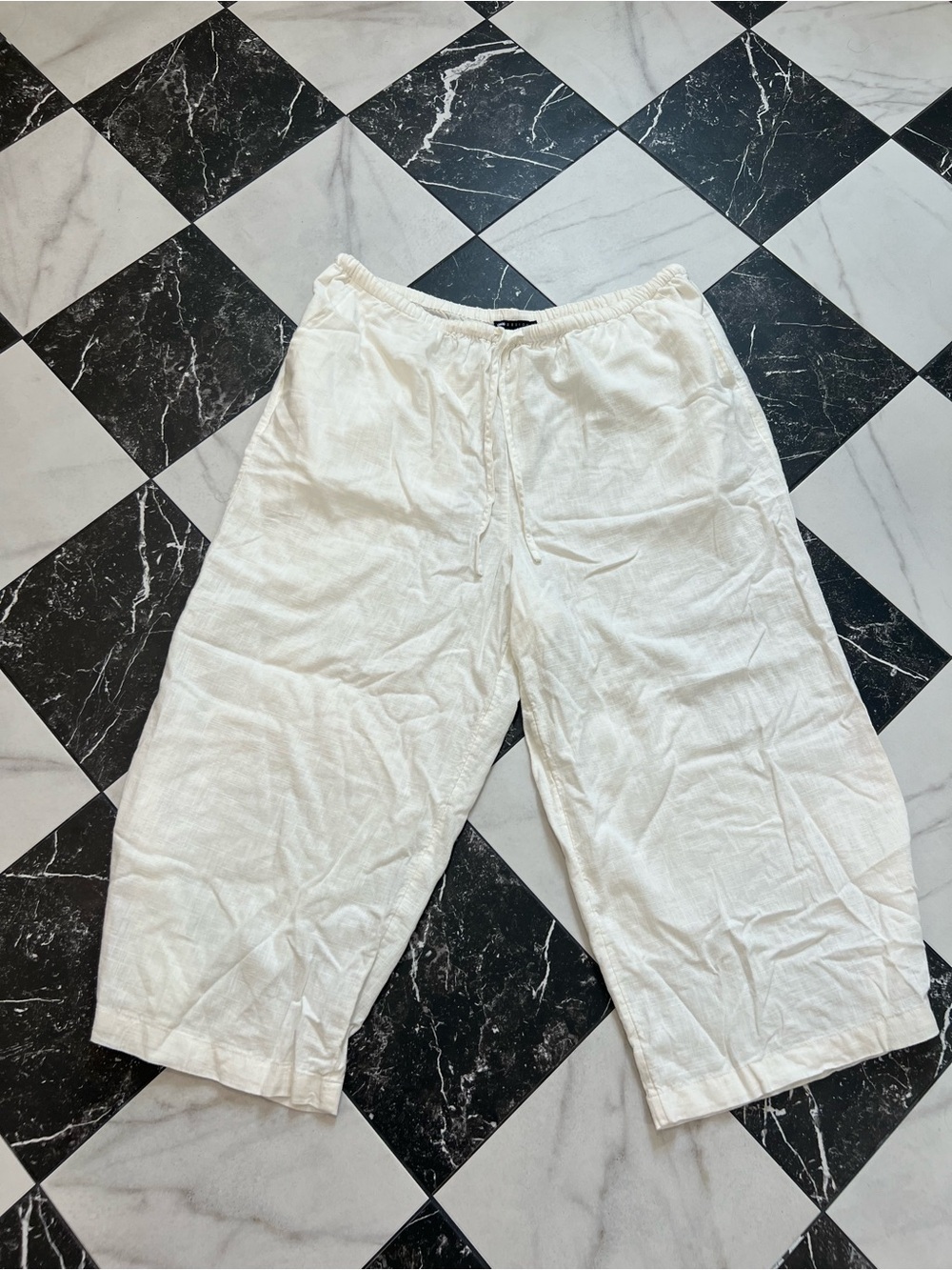 ASOS White linen pants cropped